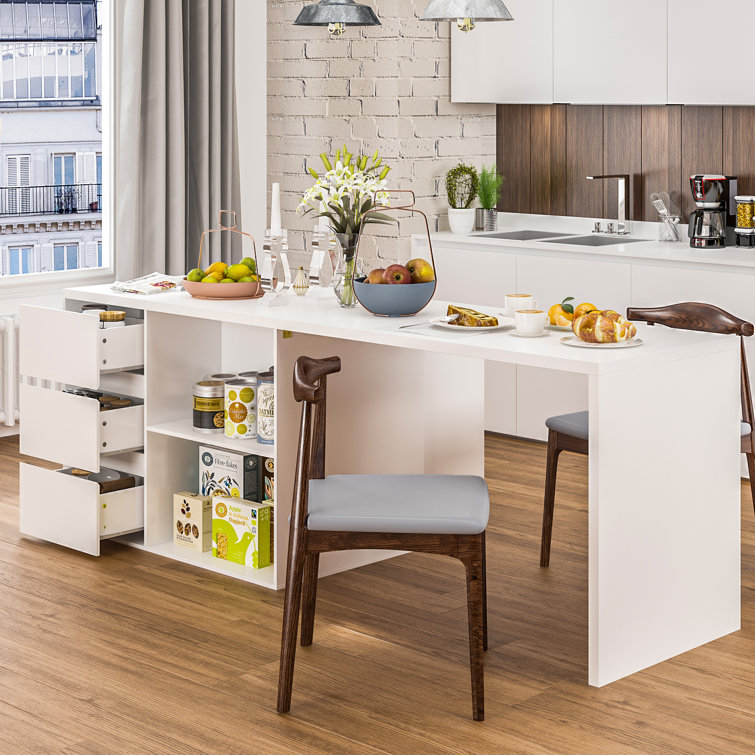 Kitchen island with lower best sale level table